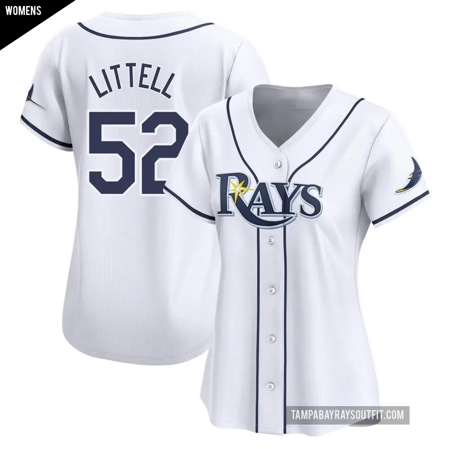 Women's Tampa Bay Rays ＃52 Zack Littell Limited White Home Jersey