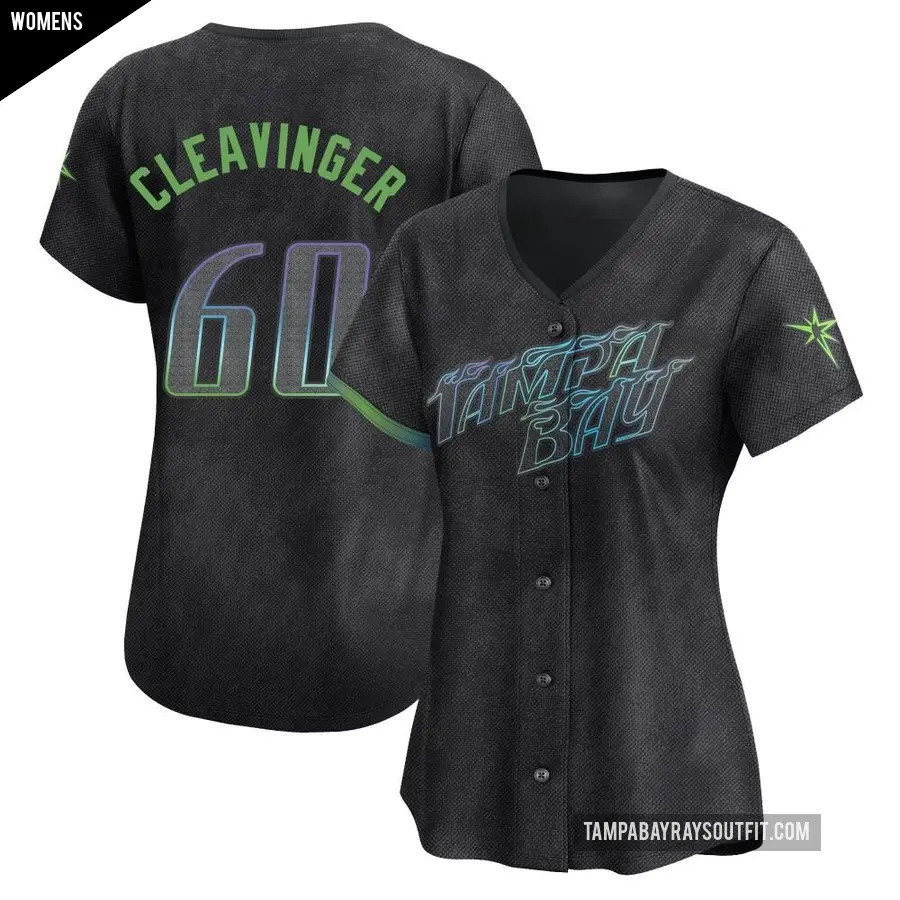 Women's Tampa Bay Rays ＃60 Garrett Cleavinger Limited Charcoal 2024 City Connect Jersey