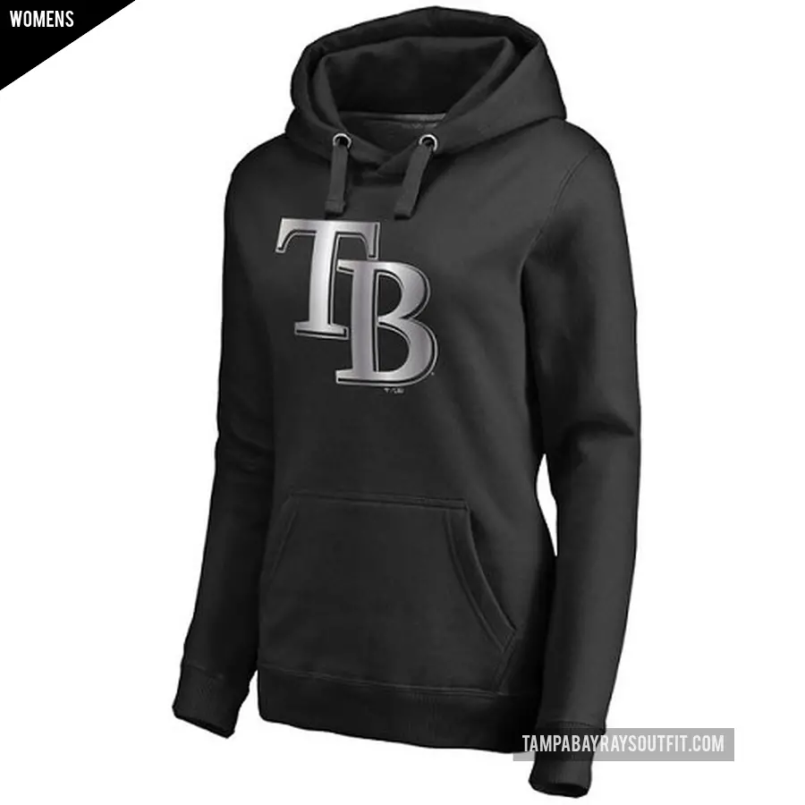 Women's Tampa Bay Rays Black Platinum Collection Pullover Hoodie -