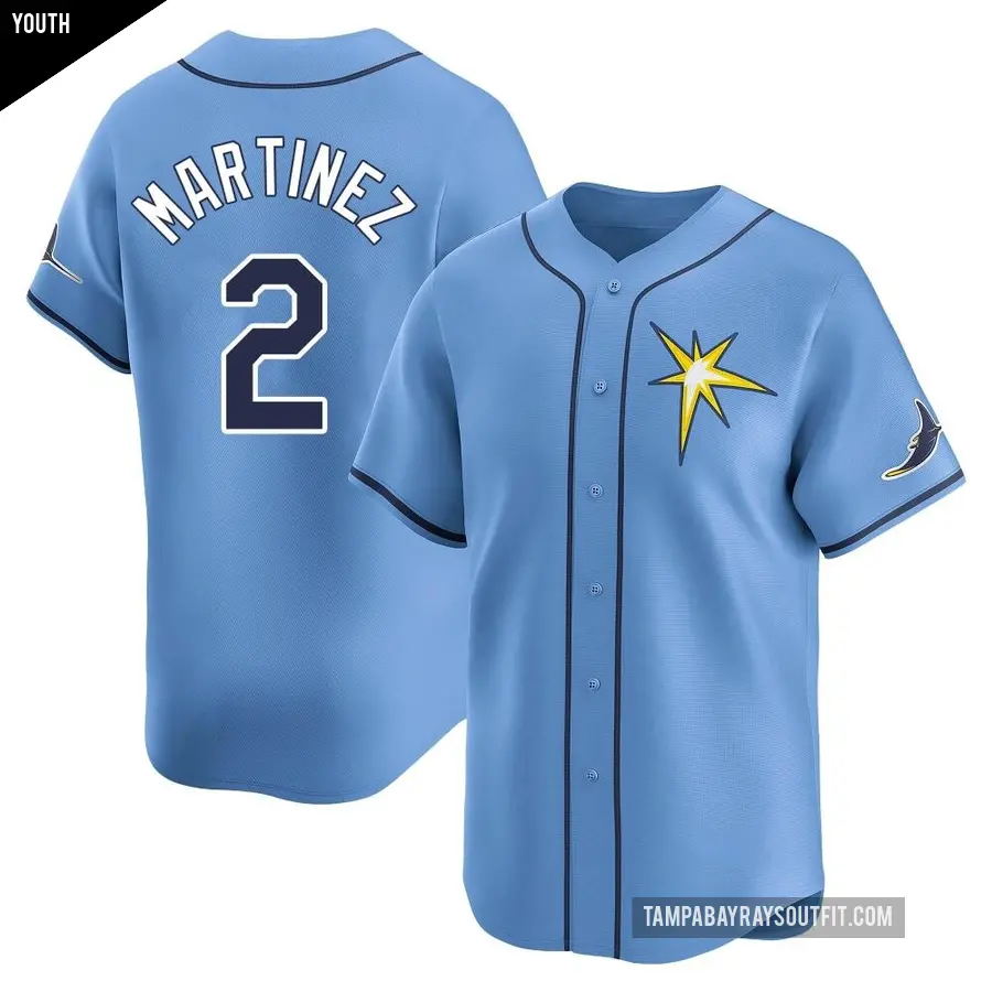 Youth Tampa Bay Rays ＃2 Michael Martinez Limited Light Blue Alternate Jersey