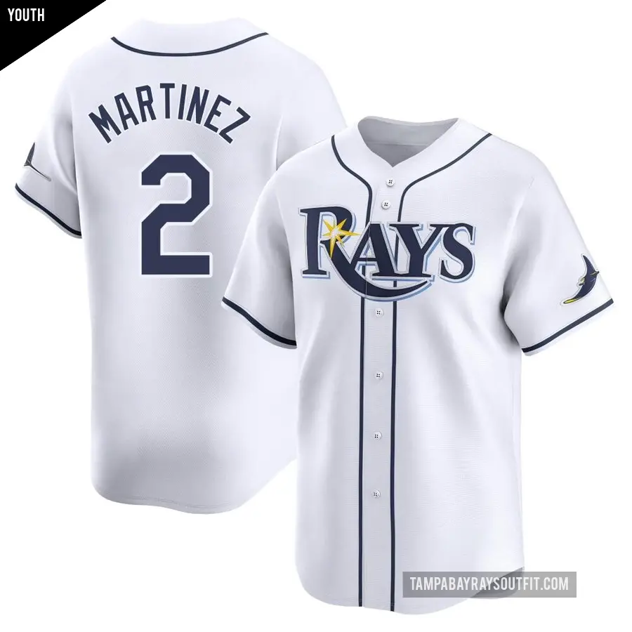 Youth Tampa Bay Rays ＃2 Michael Martinez Limited White Home Jersey