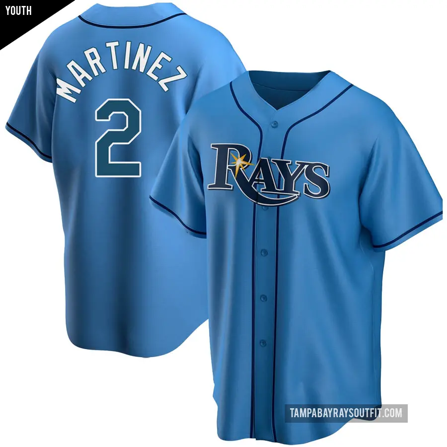 Youth Tampa Bay Rays ＃2 Michael Martinez Replica Light Blue Alternate Jersey