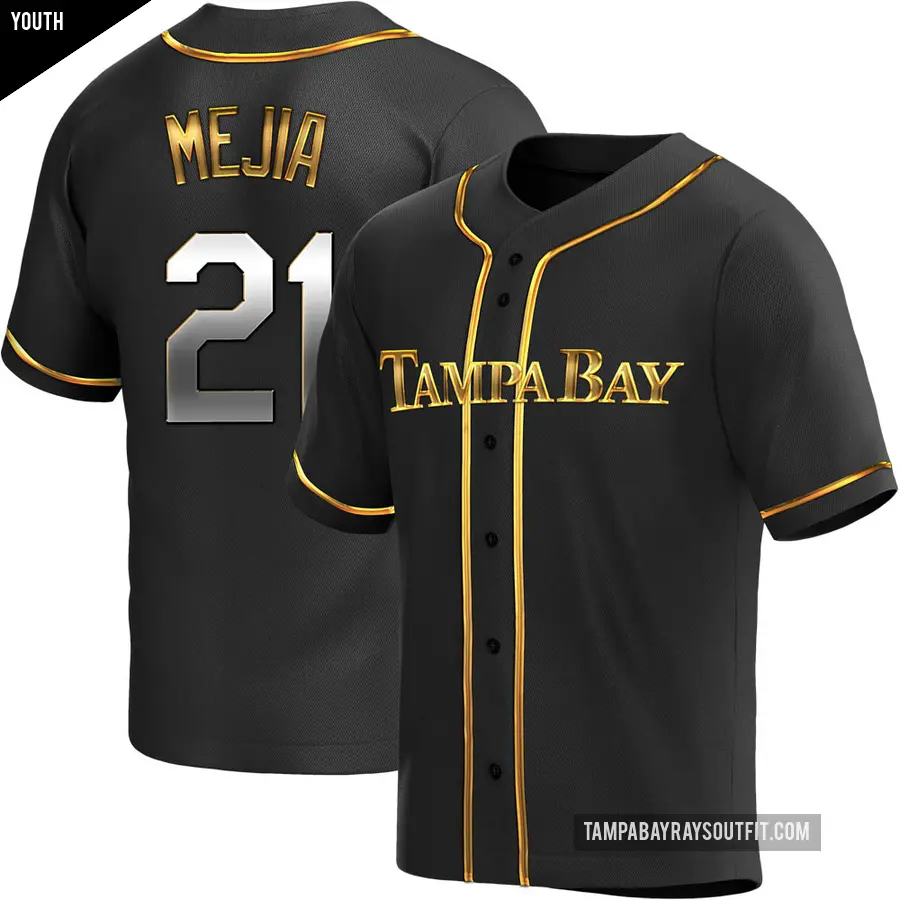 Youth Tampa Bay Rays ＃21 Francisco Mejia Replica Gold Black en Alternate Jersey