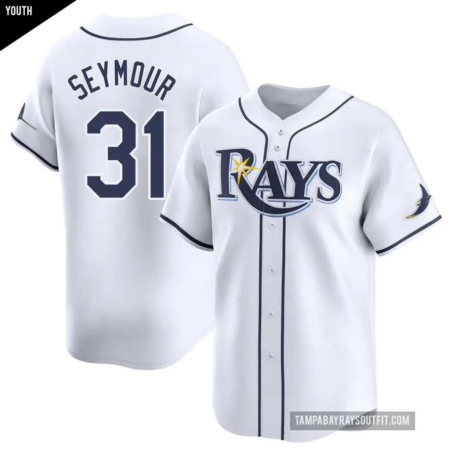 Youth Tampa Bay Rays ＃31 Ian Seymour Limited White Home Jersey