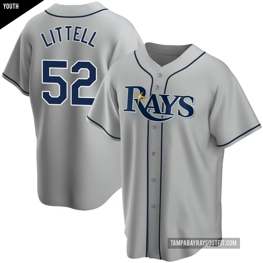 Youth Tampa Bay Rays ＃52 Zack Littell Replica Gray Road Jersey