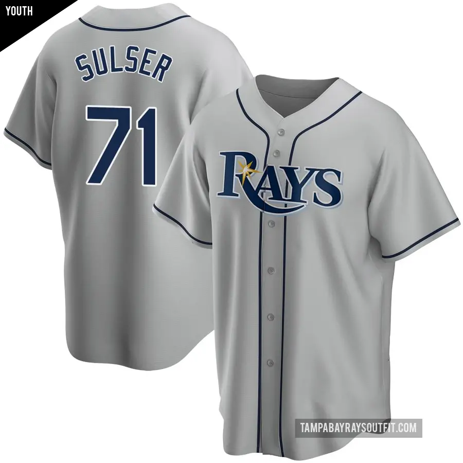 Youth Tampa Bay Rays ＃71 Cole Sulser Replica Gray Road Jersey